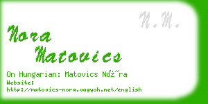 nora matovics business card